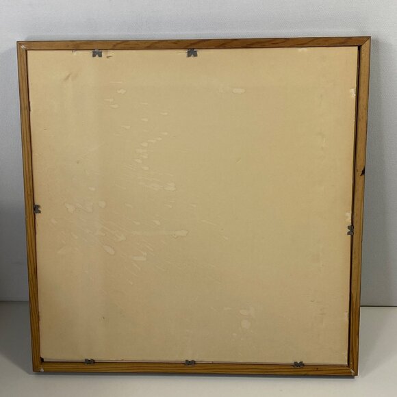 Vintage Handmade Amish Quilt Squares 14" Framed Cross Stitch - Picture 8 of 11